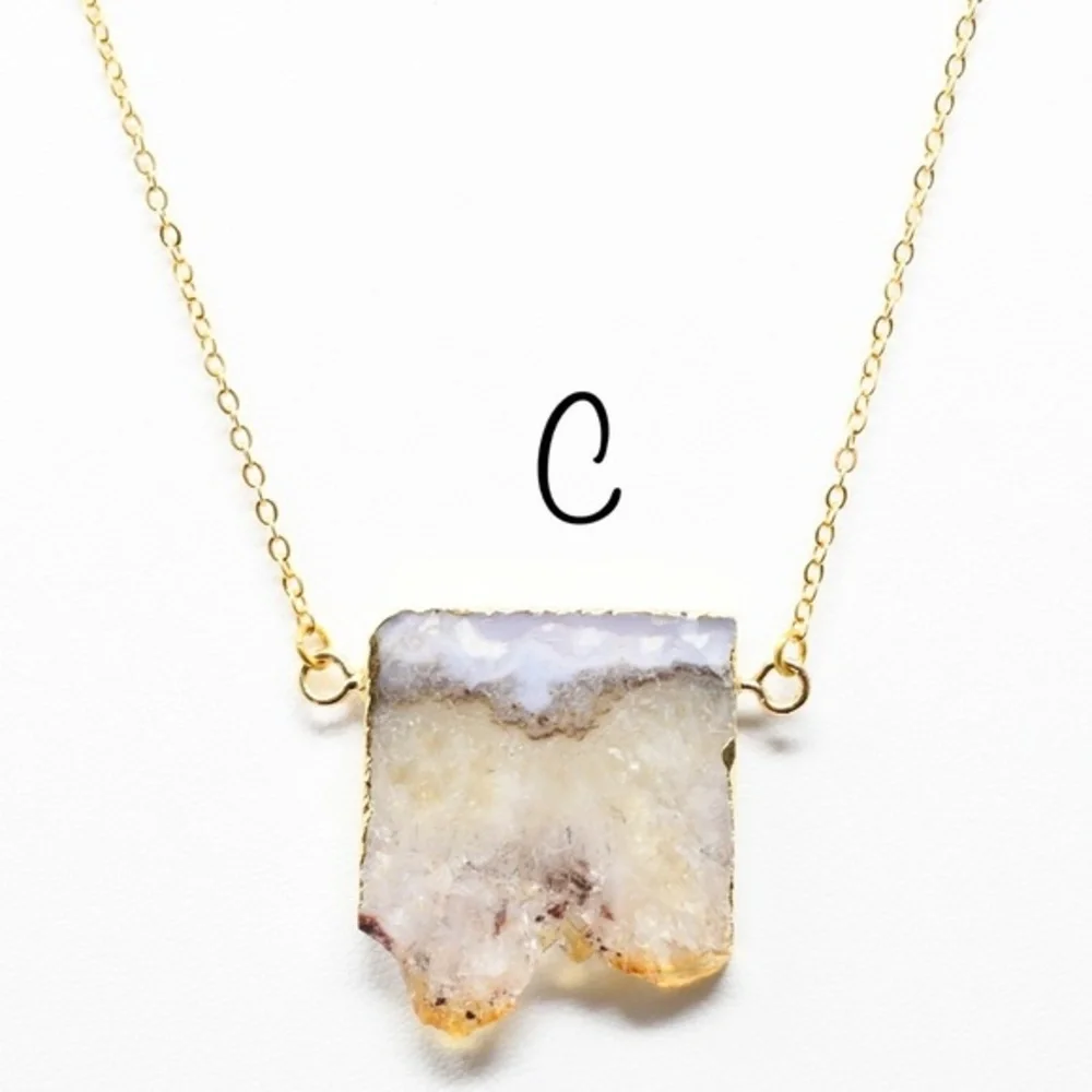 Natural Citrine Druzy Stone Necklace - Picture 6 of 6